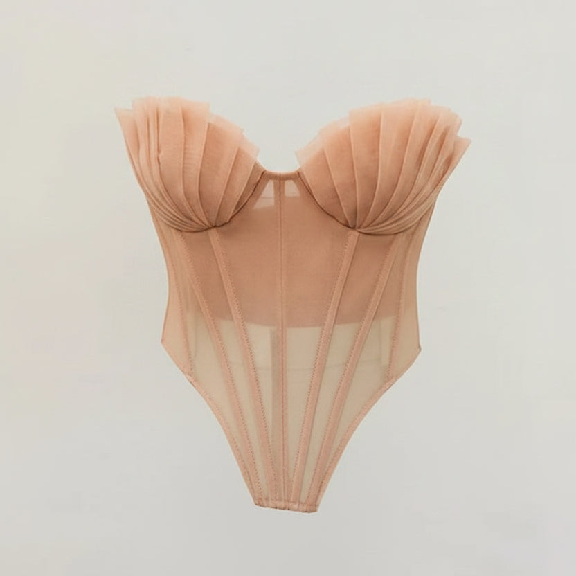 Top Corsé elegante con estilo concha verano