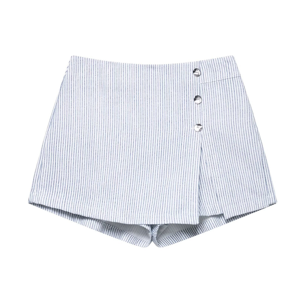 vest top+striped skirt pants set for women