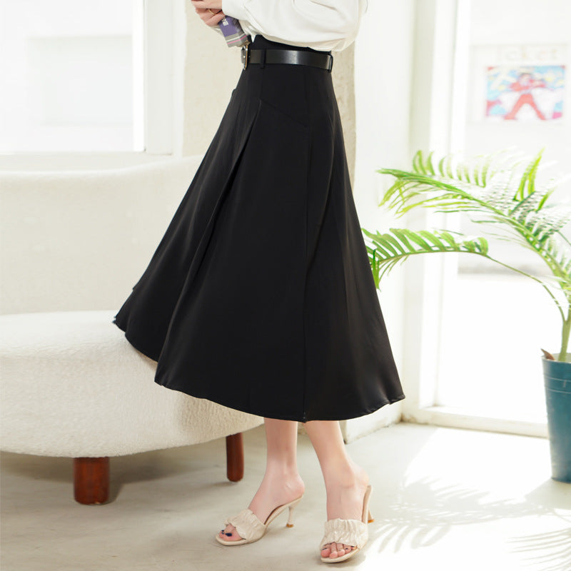 Slimming and slimming high waisted A-line skirt for women