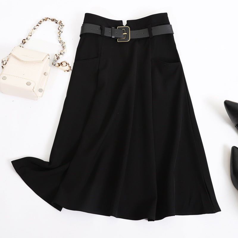 Slimming and slimming high waisted A-line skirt for women