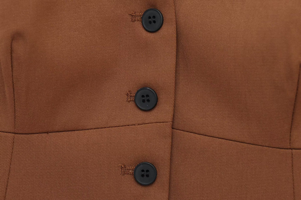 Conjunto Chaleco Sin Mangas con Bolsillo y Minifalda Estilo Office