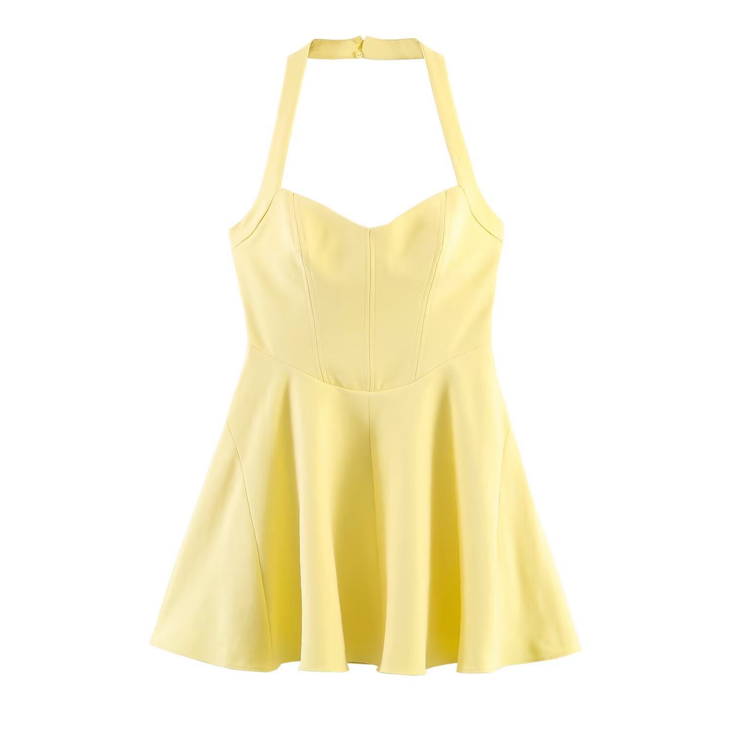 Spicy girl hanging neck wide hem dress for women's wear