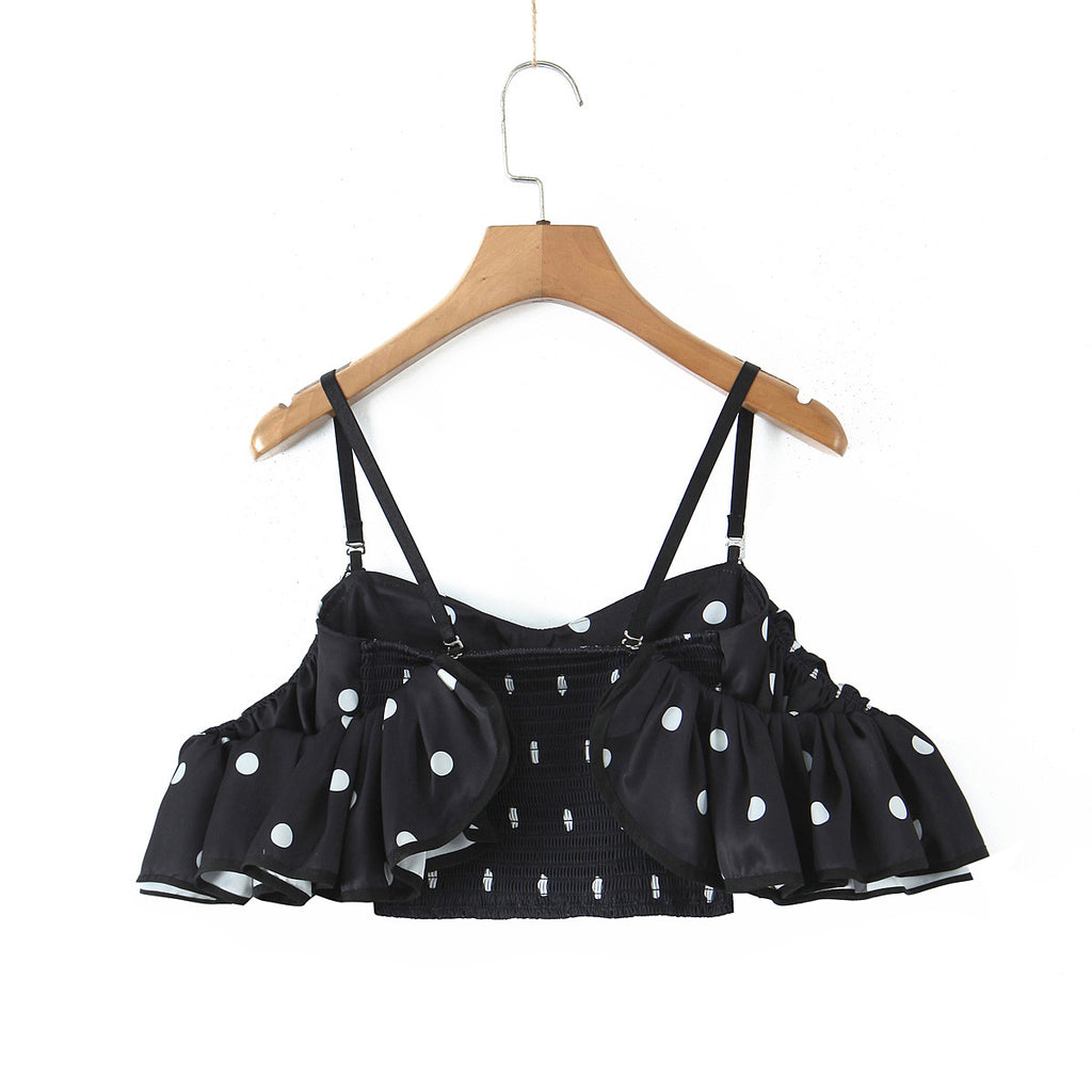 Top volante con lunares