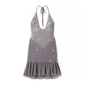 Women's Clothing Halter Backless Shell Strap Dress