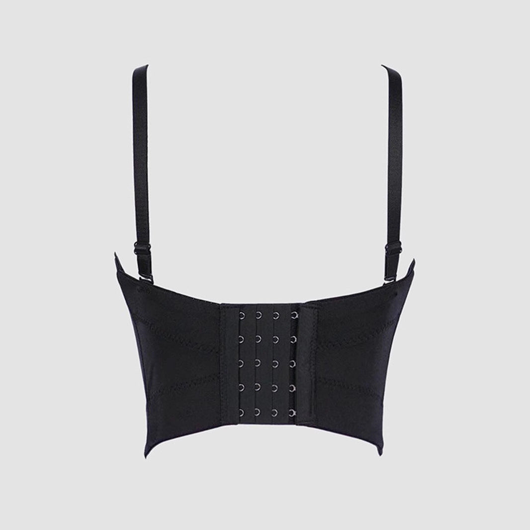 Top Bralette Strapless Lentejuelas Varillas Ultra Corto Mujer