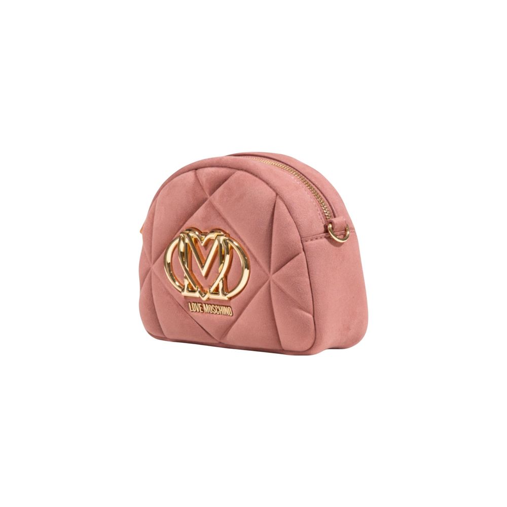 Pink Suede Leather Handbag