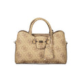 Bolso Guess de mano- Janie Logo Girlfriend Satchel- dark beige