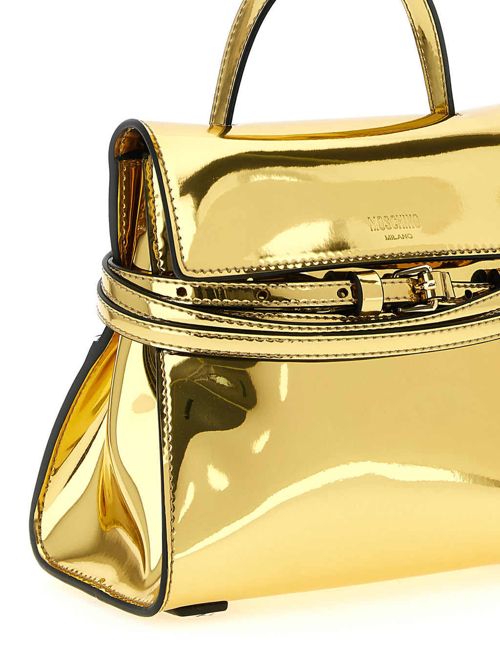 Love Moschino bolso de mano dorado Tie Me