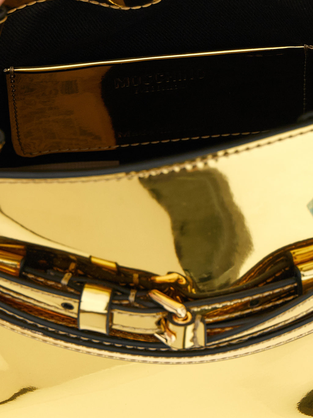 Love Moschino bolso de mano dorado Tie Me
