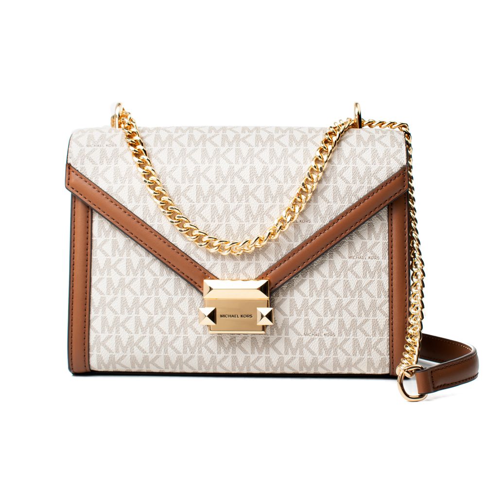 Beige Canvas Shoulder Bag