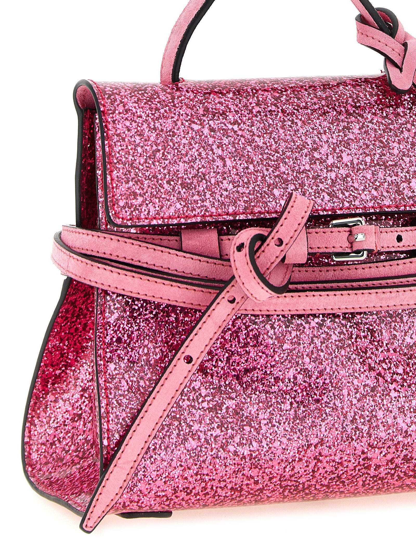 Love Moschino bolso de mano purpurina rosa