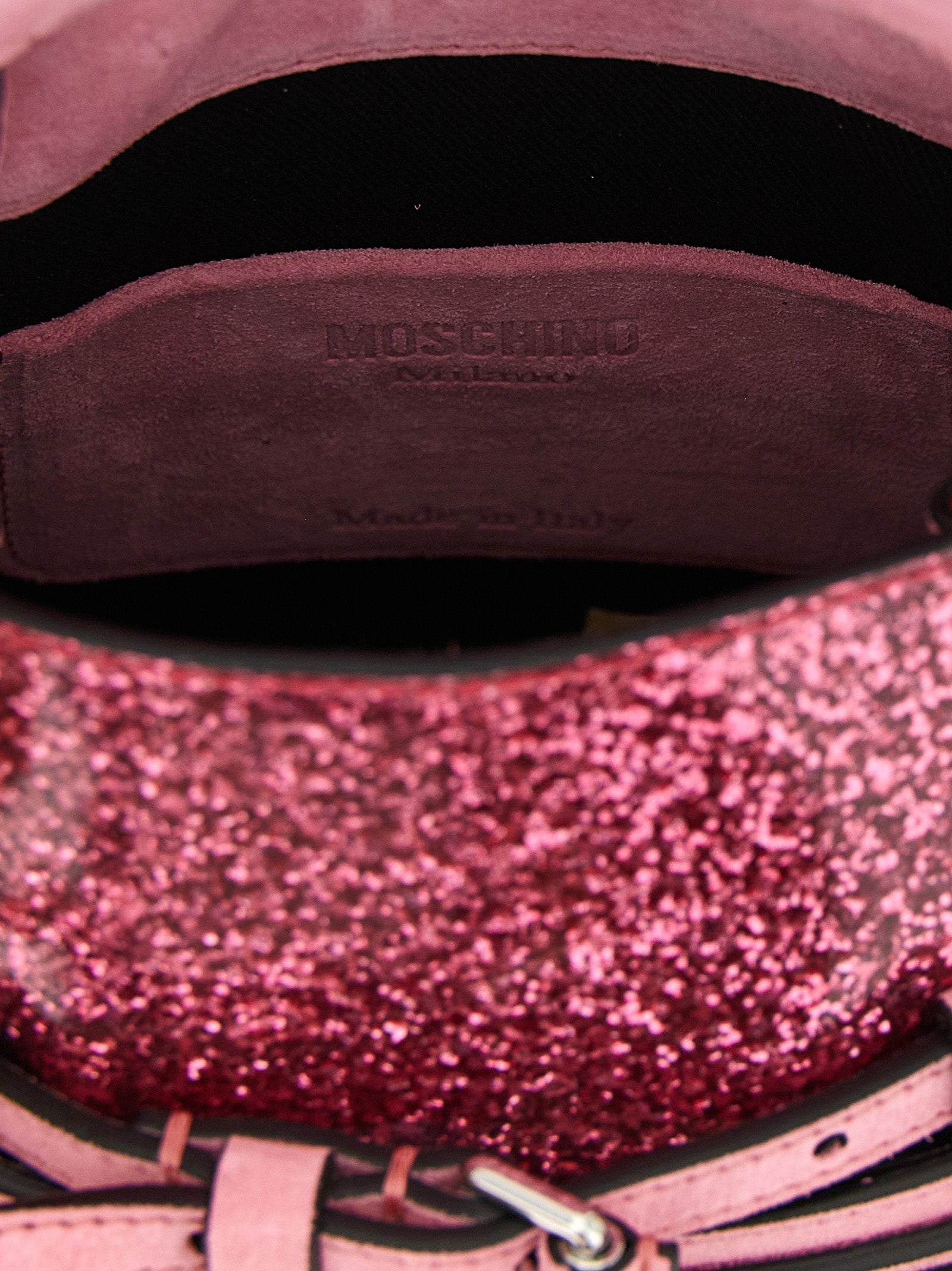 Love Moschino bolso de mano purpurina rosa