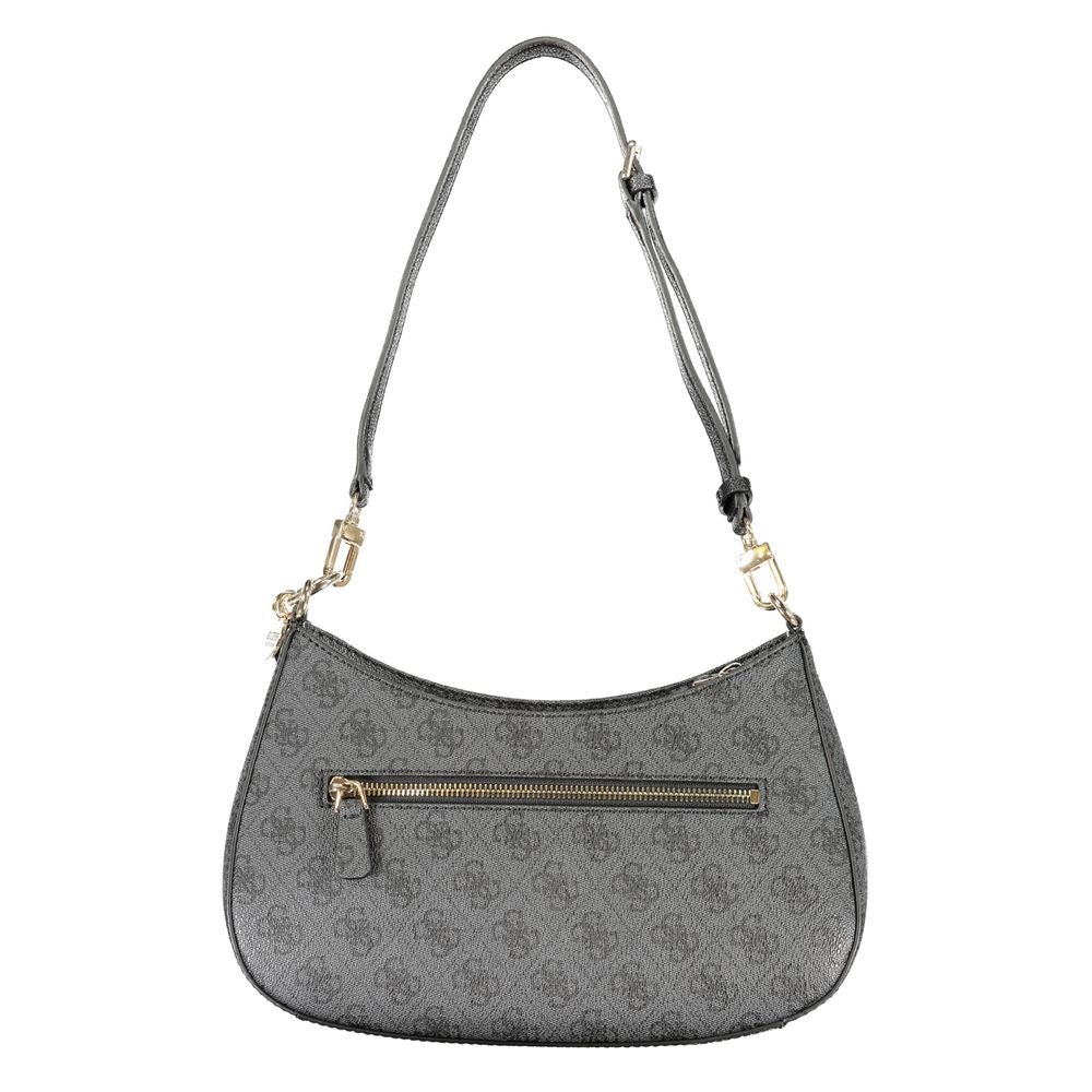 Black Polyurethane Women Handbag
