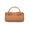 Brown Polyurethane Women's Bag with Adjustable Strap