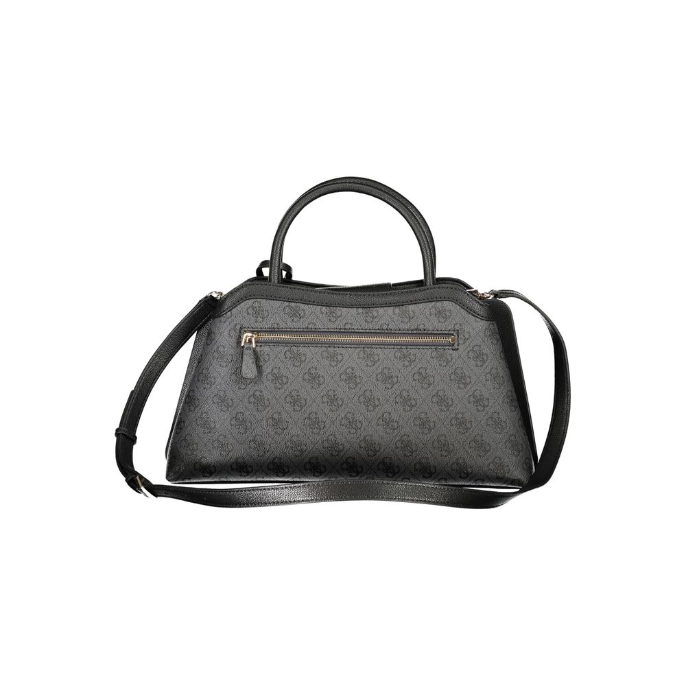 Nero Poliuretano Women's Bag with Handles and Adjustable Strap