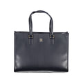 Blue Polyurethane Women's Bag