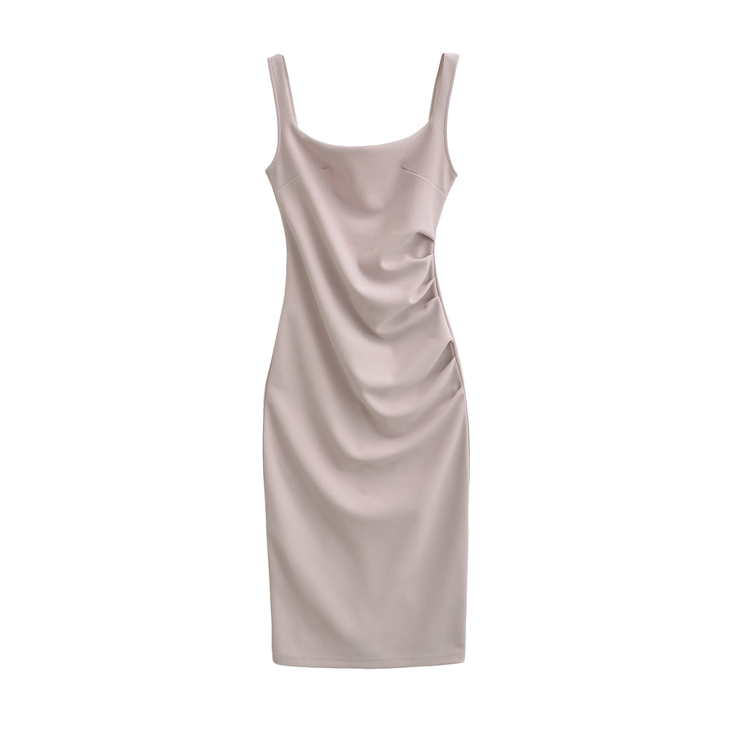Vestido sin mangas con cuello redondo