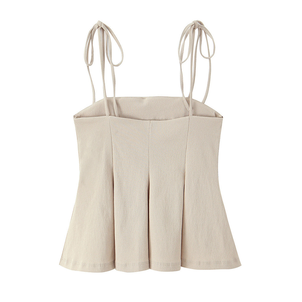 French style short skirt hem camisole top