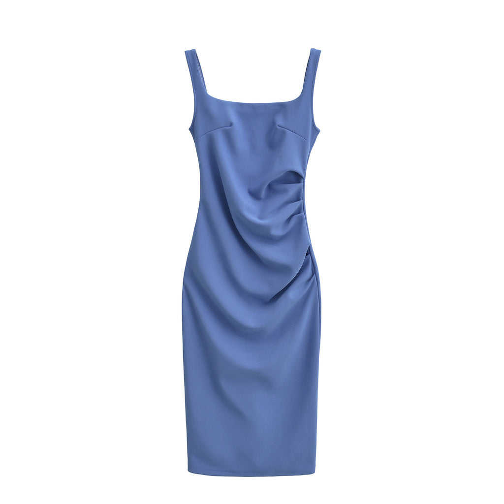 Vestido sin mangas con cuello redondo