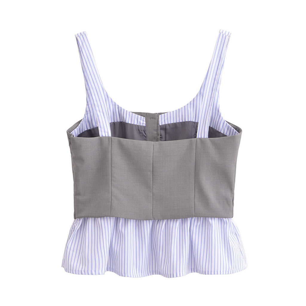 Top de rayas patchwork moderno y versátil