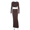Sleeve Top and High Waist Pencil Skirt  Set Women's Clothing