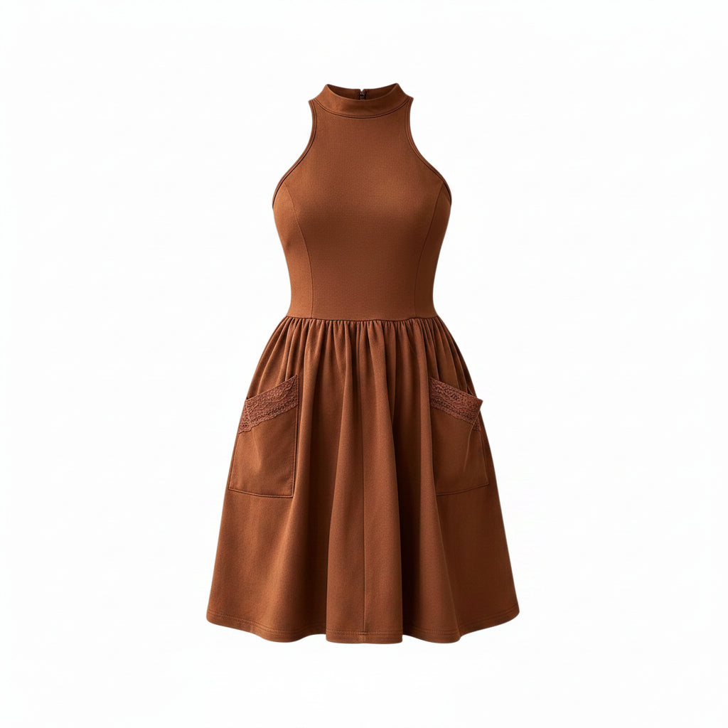 Vestido sin mangas con escote colgante
