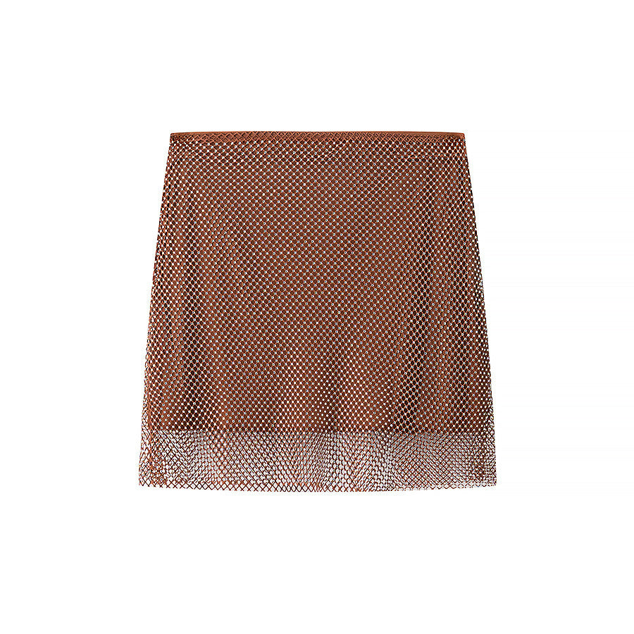 Conjunto Dos Piezas Top Sin Tirantes Transparente Empalmado Mini Falda Poliéster Street Fashion Casual Mujer Marrón