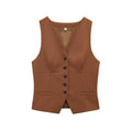 Women's Style One-Sided Pocket Vest Mini Skirt Set