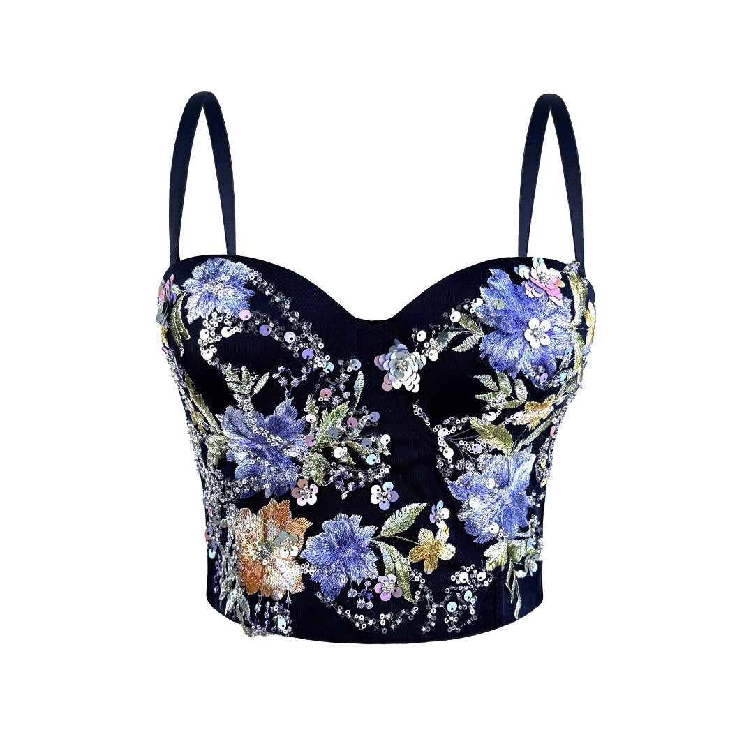 Top Corsé sin tirantes vintage ajustado
