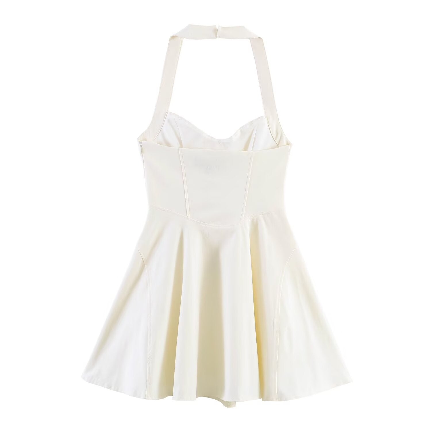 Spicy girl hanging neck wide hem dress for women's wear