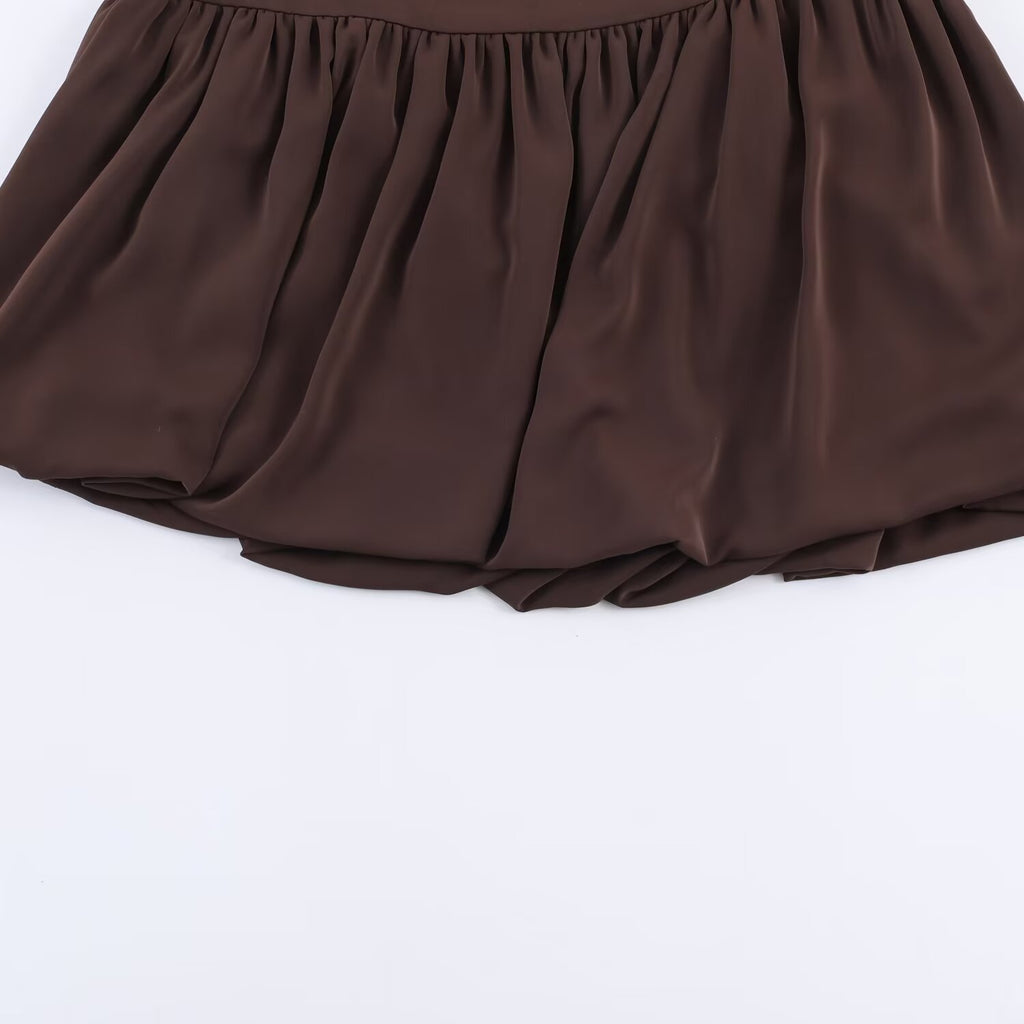 Spicy girl loose pleated fluffy mini skirt