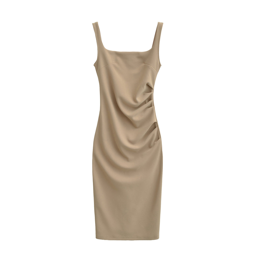 Vestido sin mangas con cuello redondo