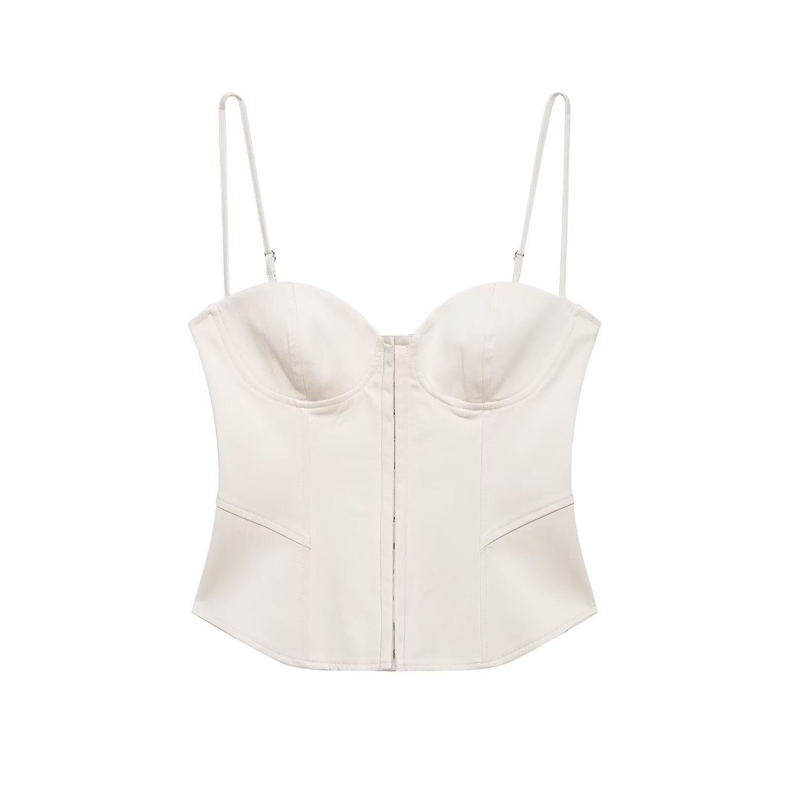 Top Corsé Satinado con Tirantes