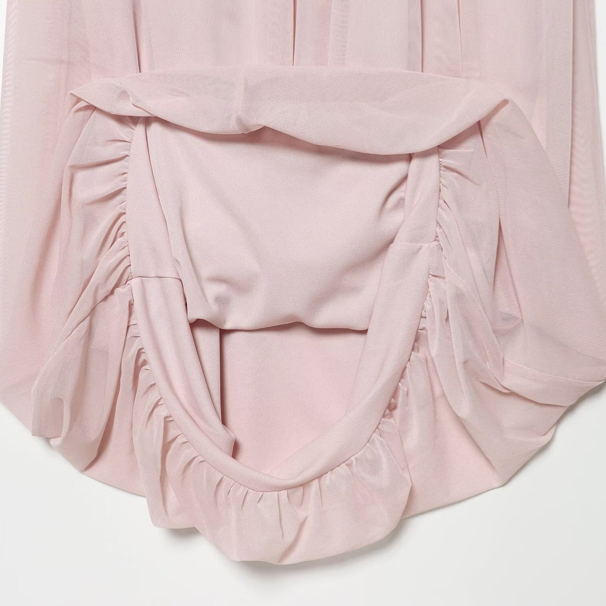 Vestido Largo Sin Mangas de Seda con Malla y Empalme Cuello Redondo Mujer