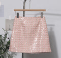 Mini Falda Lápiz Lentejuelas Brillantes Tejido Lana Poliéster Glam Festivo Mujer