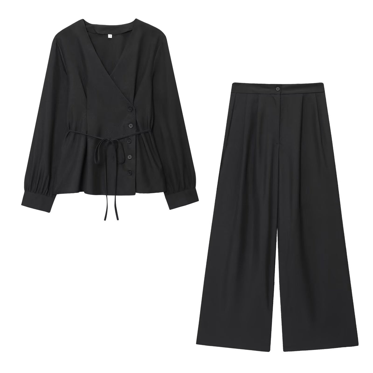 Irregular Top + Casual Long Pants Set for Women