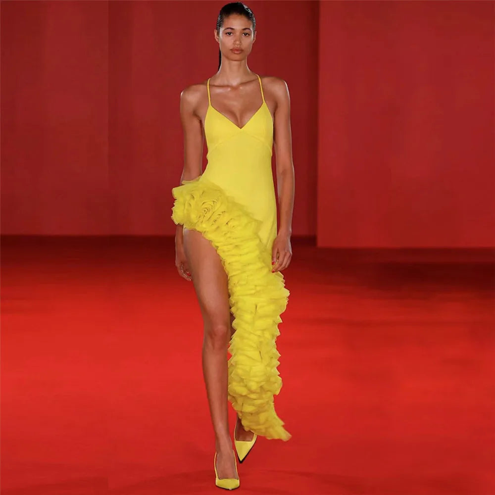 Vestido de Tirantes Finos para Mujer 2026 Nuevo Sexy con Parches Elegante para Fiesta y Club de Celebridades