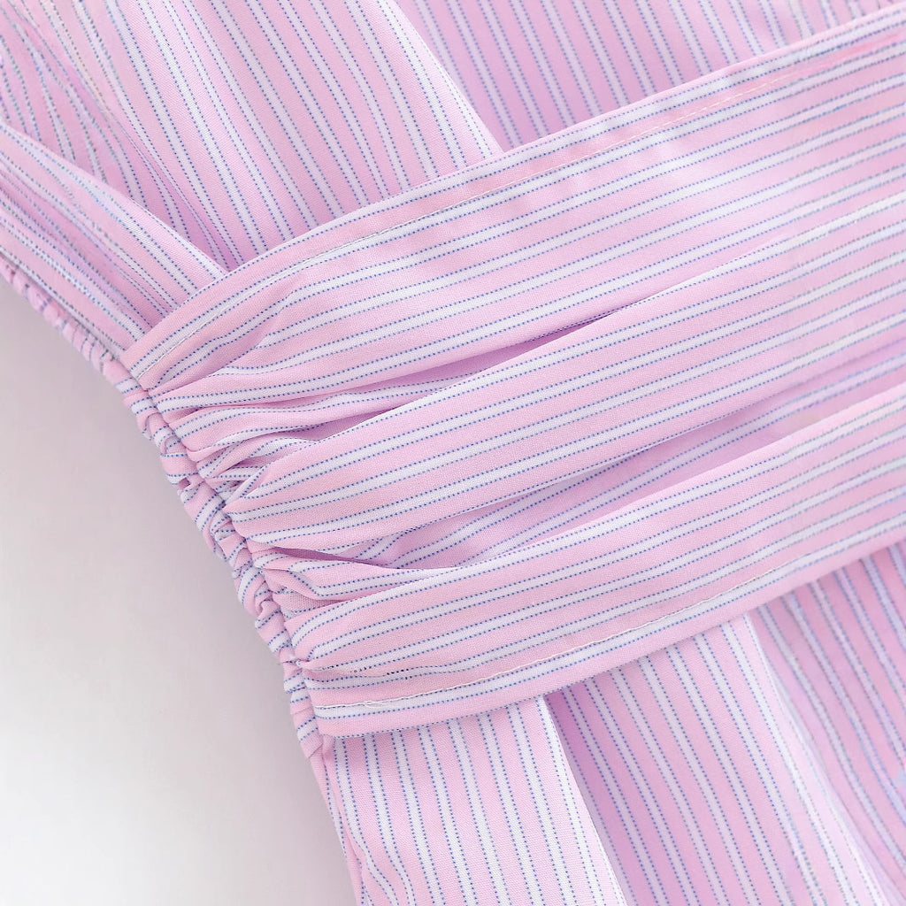 Design inspired slim fit striped strapless top