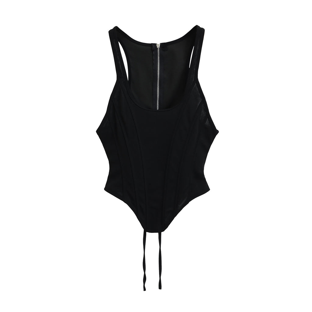 Top de chaleco para mujer con cintura ceñida