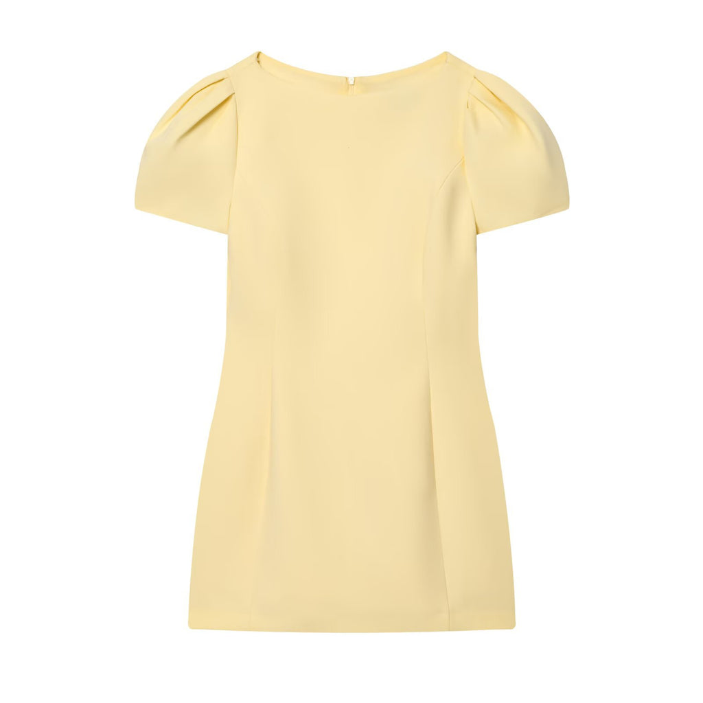 Vestido Mini Plisado Street Chic Manga Corta Apliques Patchwork Mujer