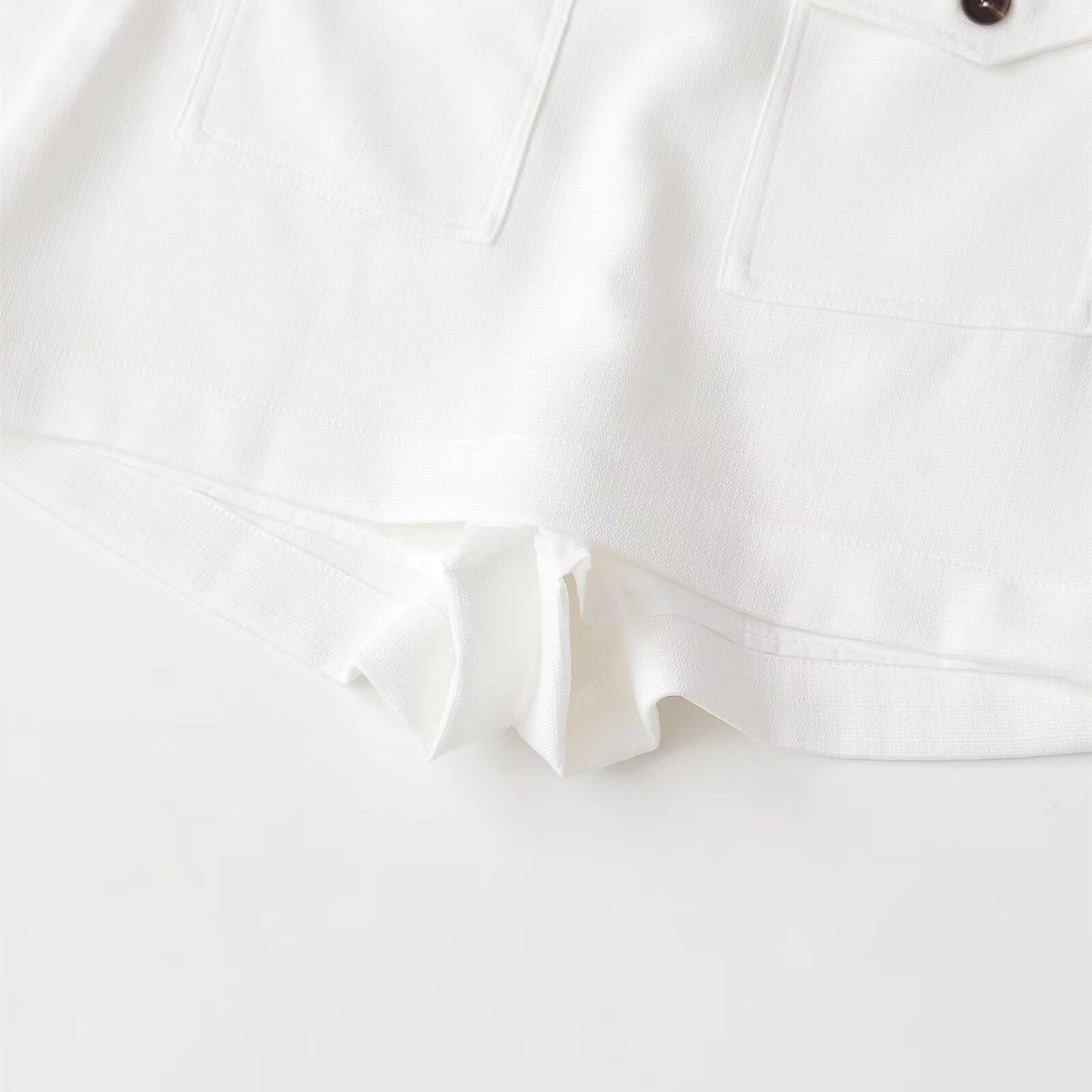 French retro style pocket decoration high waisted skirt pants
