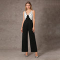 Black and white contrasting shell patterned jumpsuit