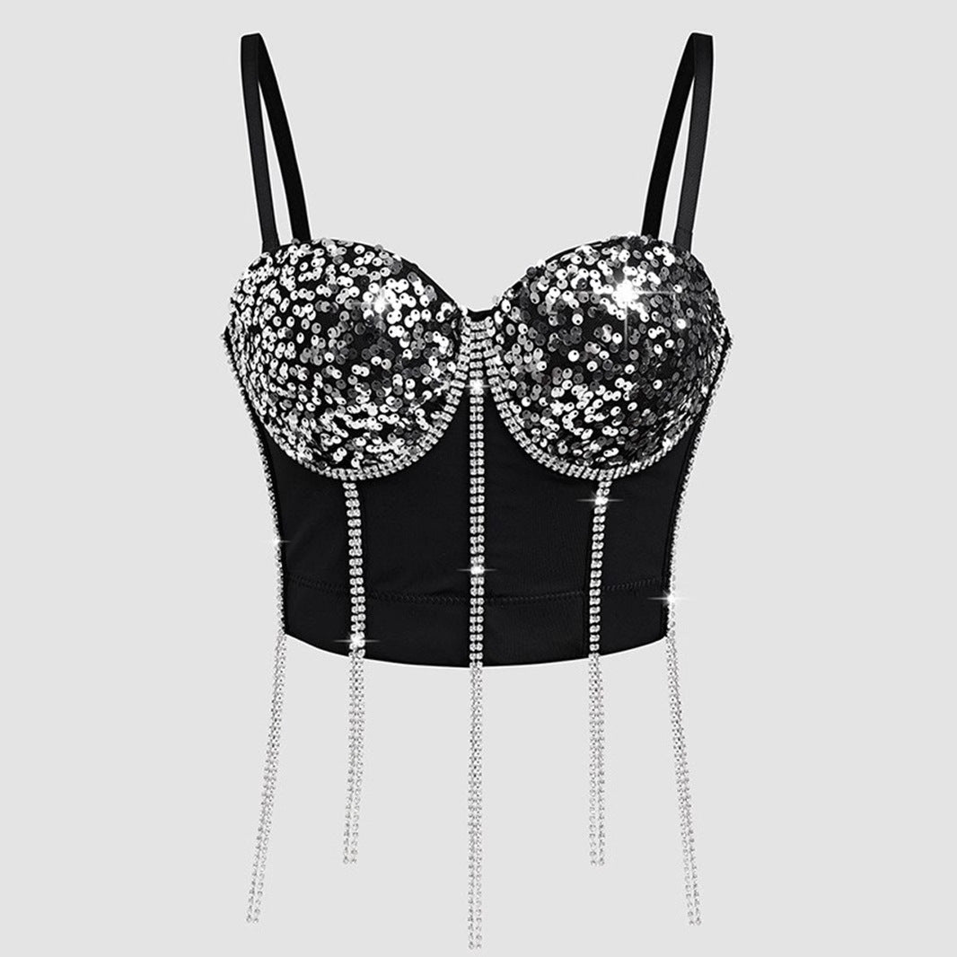 Top Strass Estrellado Estilo Dark Street Fashion Mujer