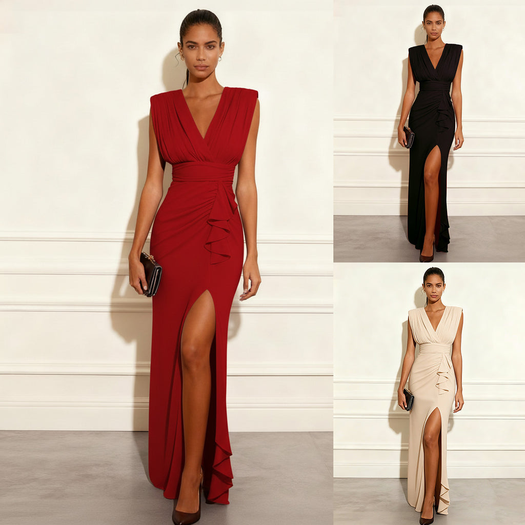 Vestido largo Elegante Fruncido