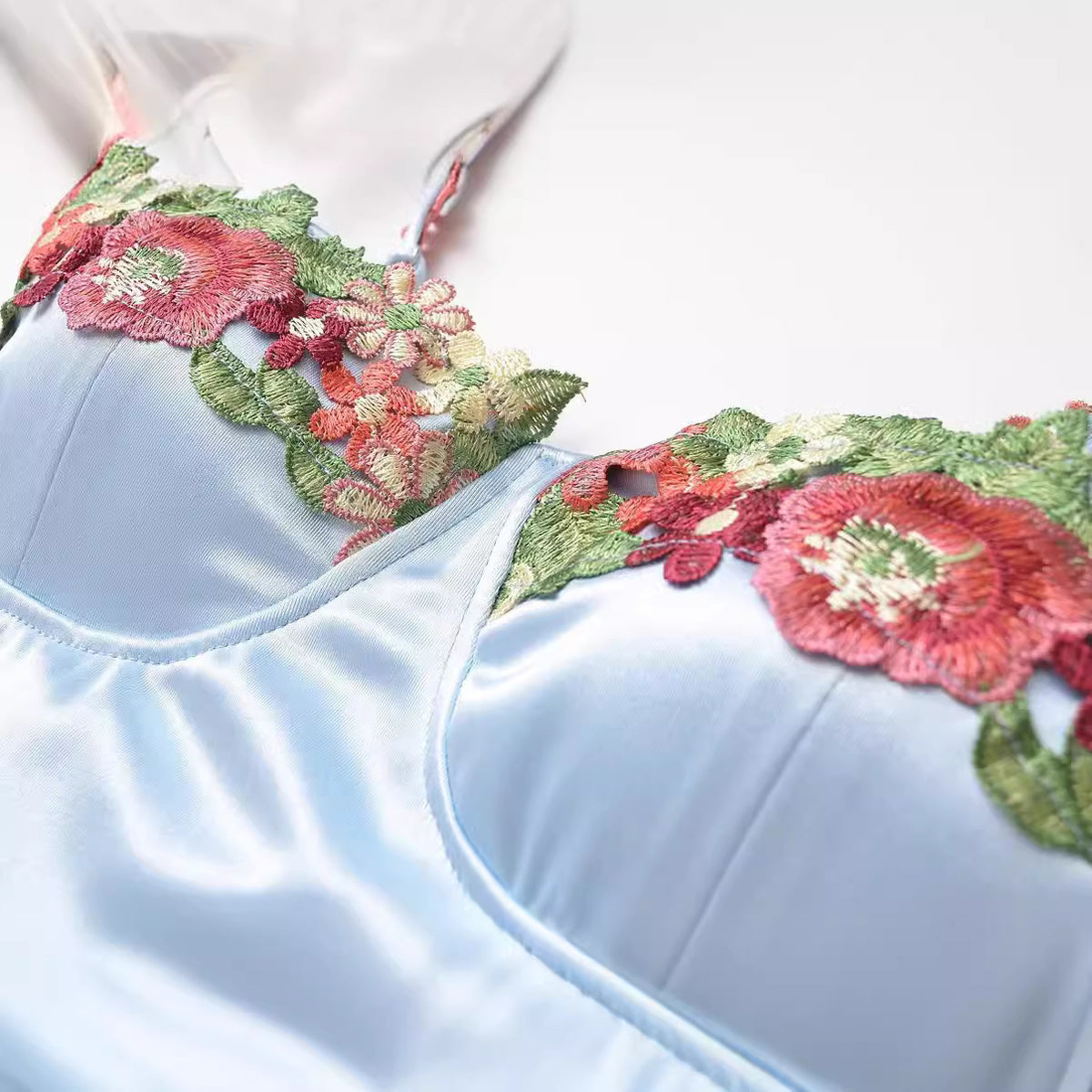 Vestido Camisola Sin Mangas Un Hombro Copa Sujetador Floral 3D Mujer