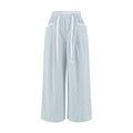 Pantalón Pierna Ancha Recta Cintura Alta Rayas Street Fashion Tencel Mujer
