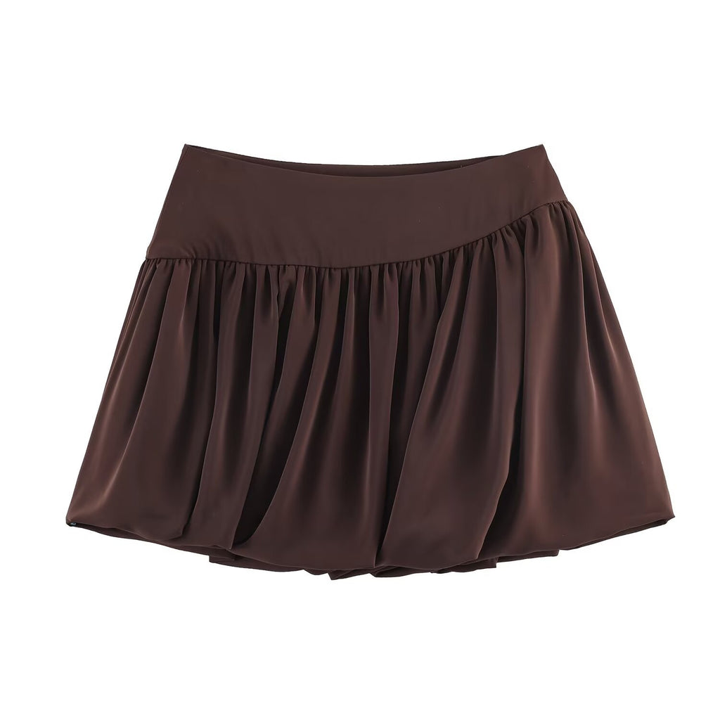 Spicy girl loose pleated fluffy mini skirt