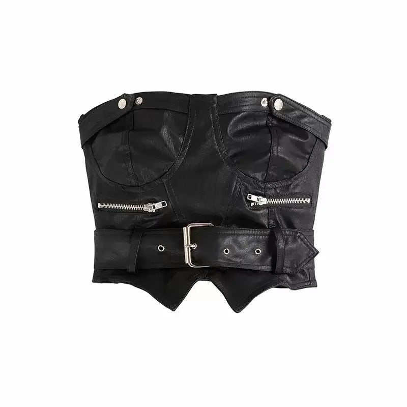 Top sin tirantes polipiel