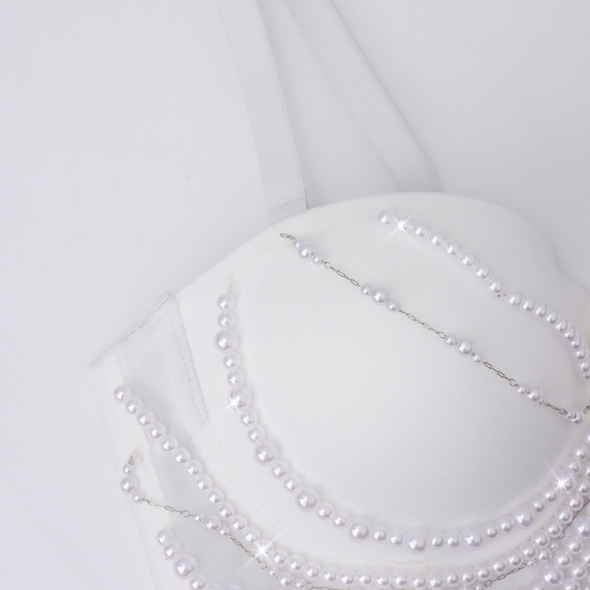 Small Strapless Wearable Rhinestone Chain Tassel Super Shiny Noble Women