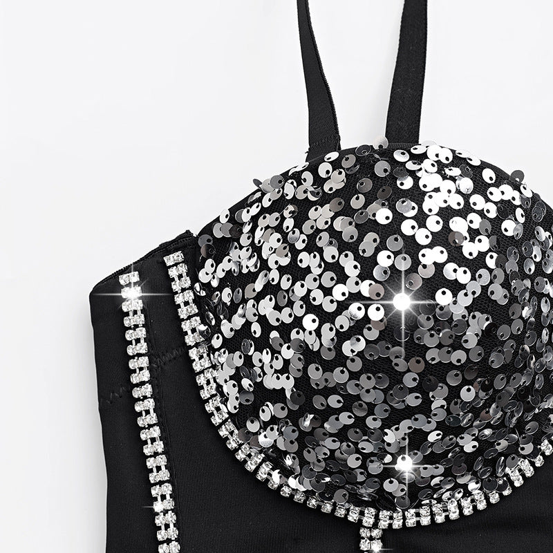 Top Strass Estrellado Estilo Dark Street Fashion Mujer